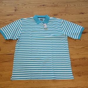 IZOD STRIPE POLO SHIRT XXL C-COOL Blue White MEN'S NEW Izod